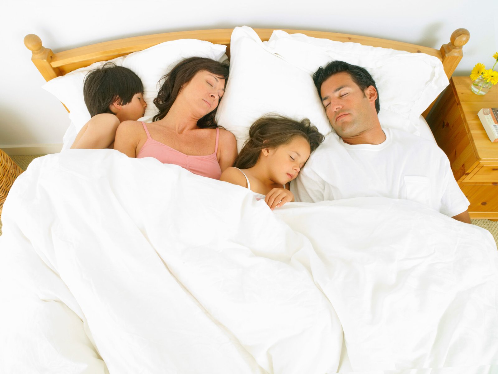 family sleeping peacefully